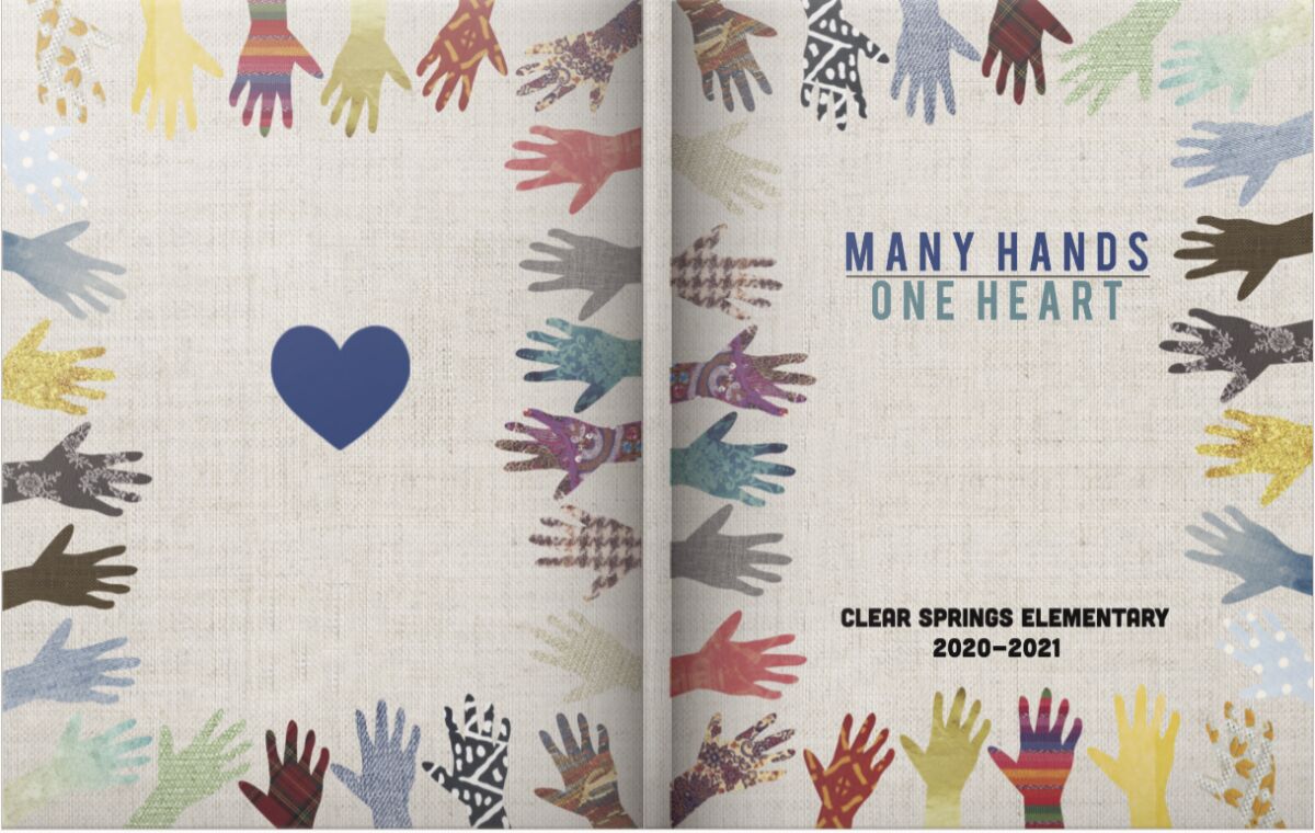 Diversity Yearbook Theme shows "Many Hands, One Heart"