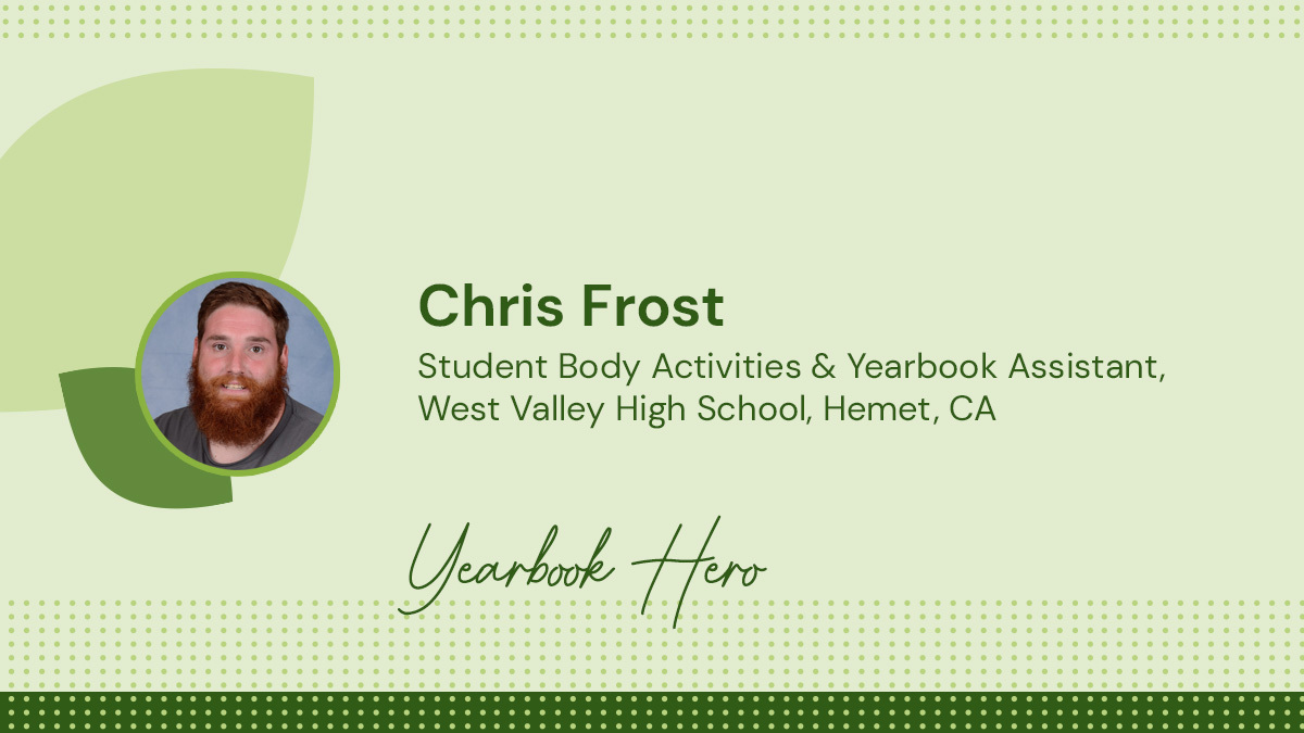 Headshot of yearbook hero chris frost